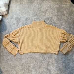 HYFVE Beige Ribbed Knit Sweater